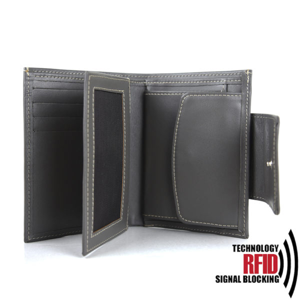 RFID kožená peňaženka v šedej farbe č.8211 - Image 5