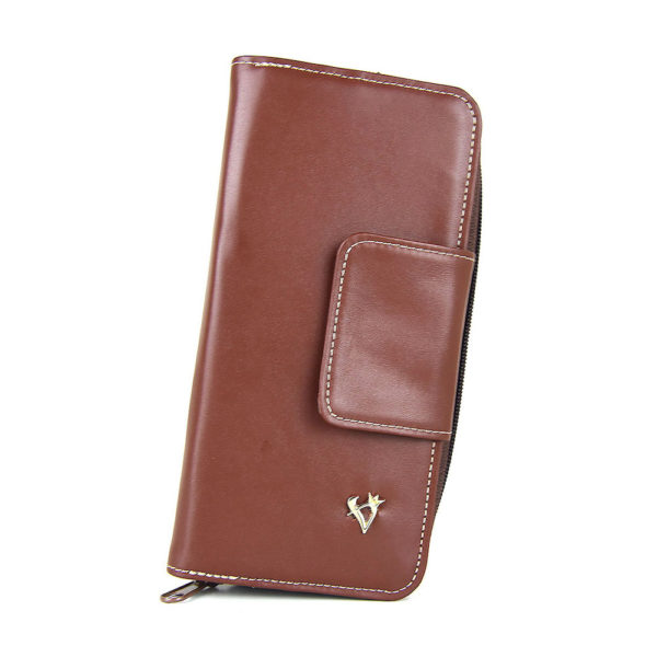 Luxusná kožená dámska peňaženka s bohatou výbavou v hnedej farbe