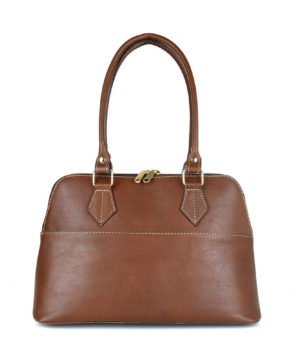 Luxusná nadčasová kožená kabelka z pravej kože v hnedej farbe