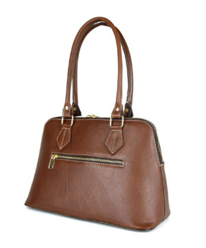 Alternative view of Luxusná nadčasová kožená kabelka z pravej kože v hnedej farbe