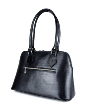 Alternative view of Luxusná nadčasová kožená kabelka z pravej kože v čiernej farbe