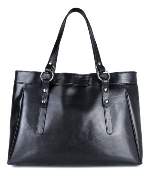 Luxusná veľká kabelka z pravej kože 8602 v čiernej farbe