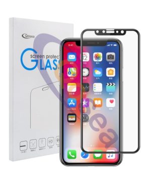 4D ochranné sklo pre iPhone X v čiernej farbe