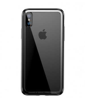 Jedinečný silikónový obal Bumper pre iPhone X v čiernej farbe
