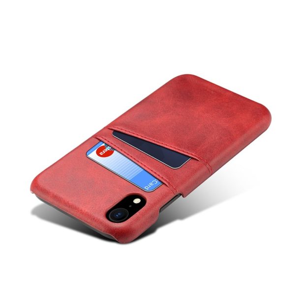 Kožený kryt na kreditnú kartu pre iPhone XS MAX v červenej farbe - Image 2
