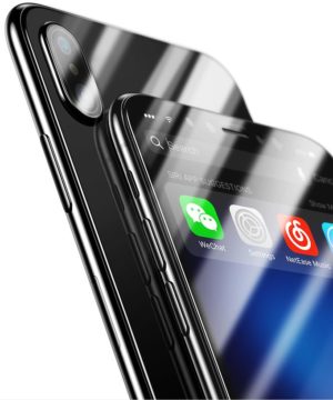 Alternative view of 3D Tvrdené ochranné sklo na zadnú + prednú časť iPhonu X - čierna farba