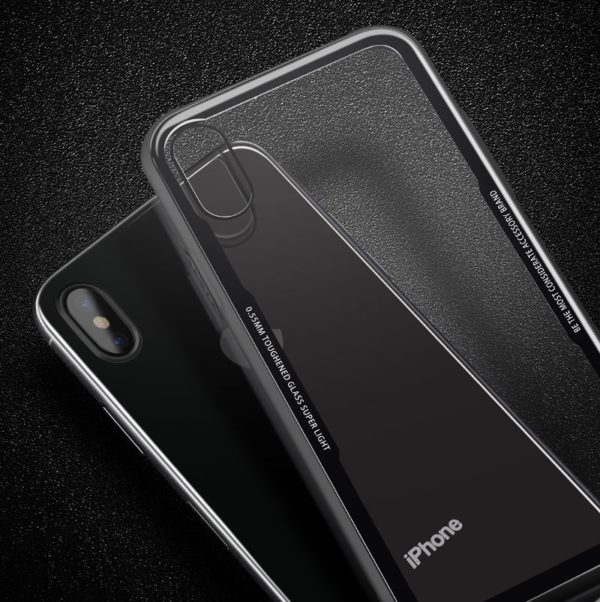 Sklenený štýlový obal pre iPhone X v bielej farbe - Image 4