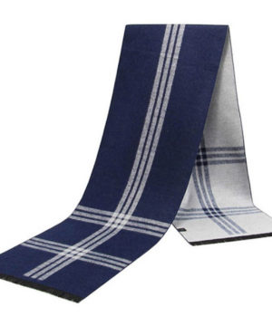 Kvalitný bavlnený pánsky šál v modro-sivej farbe