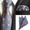 Luxusná kravata a vreckovka - kravatová sada s farebným vzorom