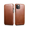 Kožené otváracie púzdro pre iPhone 11 PRO MAX, Vintage Brown