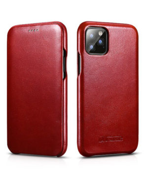 Kožené otváracie púzdro pre iPhone 11 PRO, Vintage Folio Red