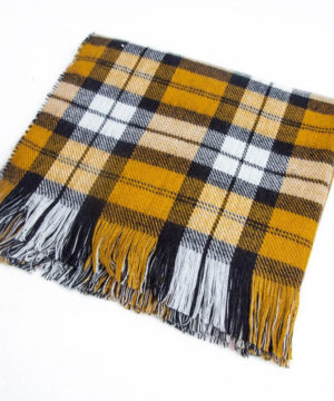 Luxusný dámsky zimný šál s moderným žltým vzorom