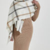 Luxusný dámsky zimný šál v krémovo-bielom prevedení