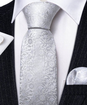 Luxusný kravatový set s bielym vzorom