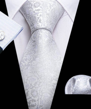 Luxusný kravatový set s bielym vzorom