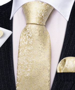 Luxusný kravatový set so zlatým vzorom