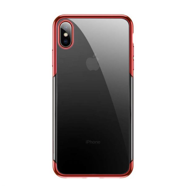 Ochranný silikónový obal pre iPhone XS MAX v červenej farbe
