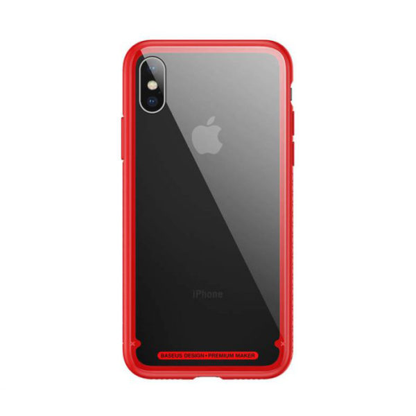 Sklenený obal pre iPhone X v červenej farbe