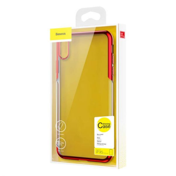 Luxusný ochranný silikónový obal pre iPhone XS v červenej farbe - Image 3