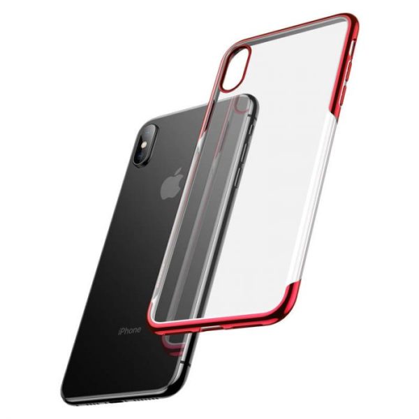 Luxusný ochranný silikónový obal pre iPhone XS v červenej farbe - Image 5