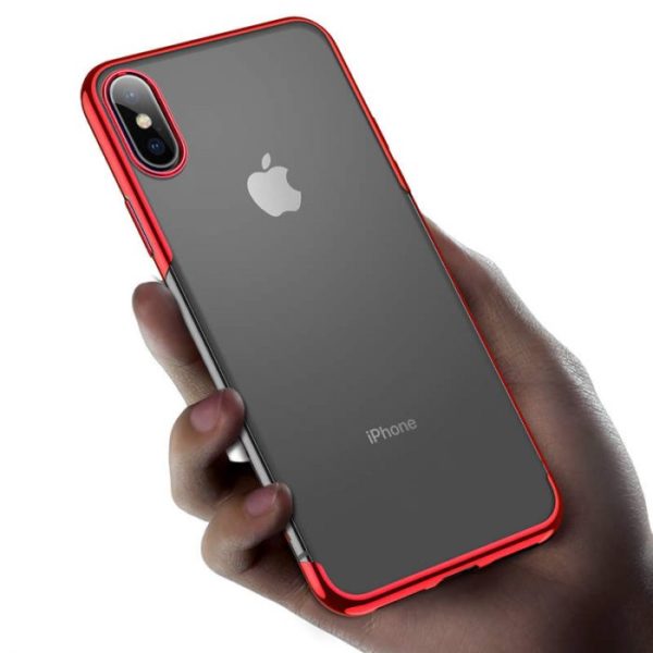 Luxusný ochranný silikónový obal pre iPhone XS v červenej farbe - Image 8
