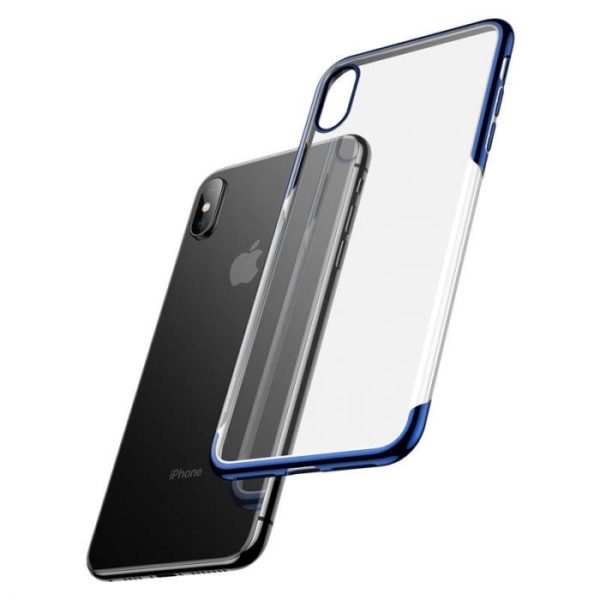 Luxusný ochranný silikónový obal pre iPhone XS MAX v modrej farbe - Image 4