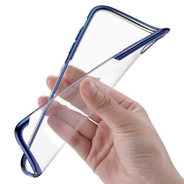 Luxusný ochranný silikónový obal pre iPhone XS MAX v modrej farbe - Image 3