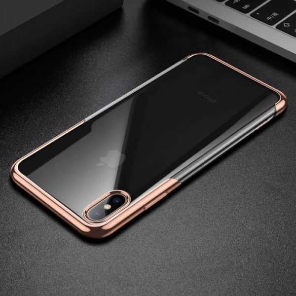 Luxusný ochranný silikónový obal pre iPhone XS MAX v zlatej farbe - Image 2