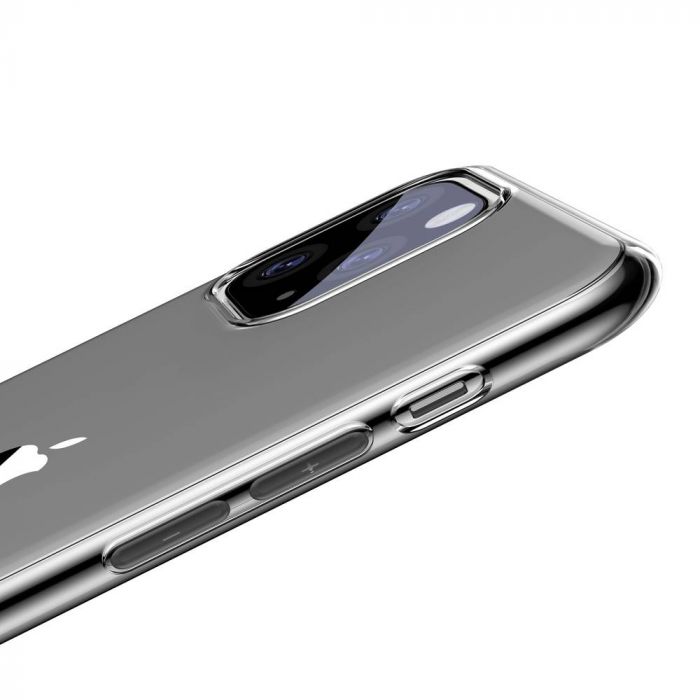 Luxusné ochranné silikónové puzdro pre iPhone 11 Pro MAX, Simplicity Series v transparentnej čiernej farbe – Obrázok 4