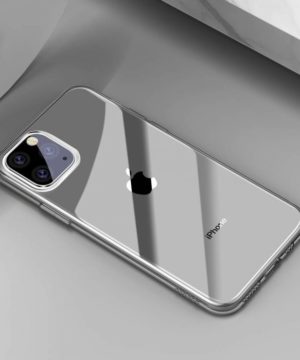 Luxusné ochranné silikónové puzdro pre iPhone 11 Pro MAX, Simplicity Series v transparentnej čiernej farbe – Obrázok 5