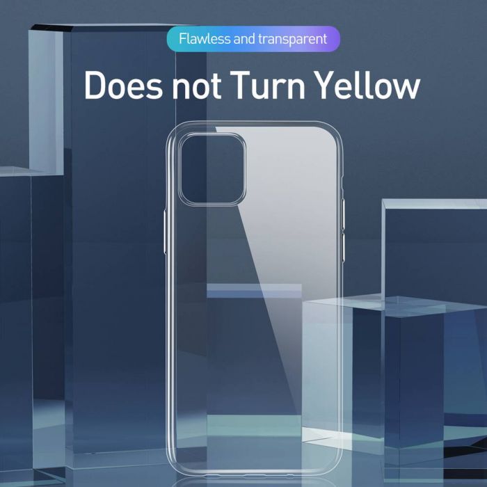 Luxusné ochranné silikónové puzdro pre iPhone 11 Pro MAX, Simplicity Series v transparentnej čiernej farbe – Obrázok 7