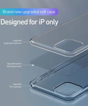 Luxusné ochranné silikónové puzdro pre iPhone 11 Pro MAX, Simplicity Series v transparentnej čiernej farbe – Obrázok 6