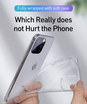 Luxusné ochranné silikónové puzdro pre iPhone 11 Pro MAX, Simplicity Series v transparentnej čiernej farbe – Obrázok 8