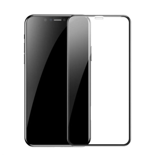 Ochranné tvrdené sklo pre iPhone XS MAX, T-Glass Black 0,2 mm