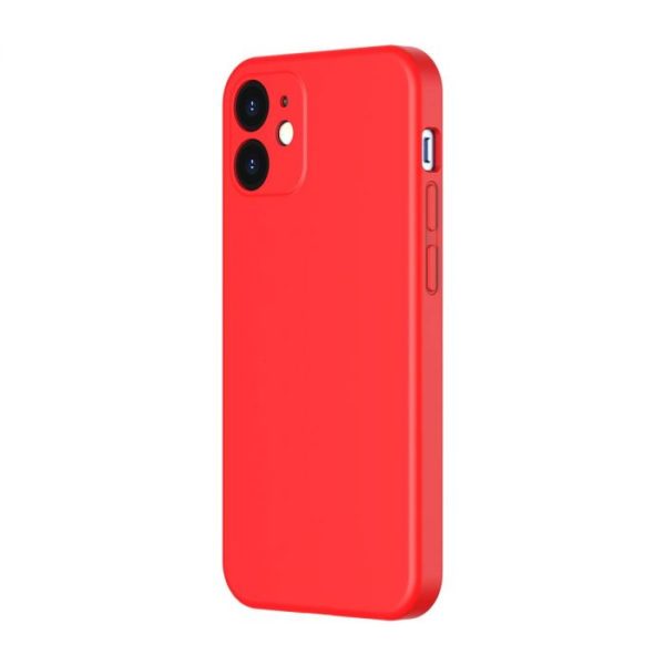 Luxusný silikónový obal pre iPhone 12 MINI, Liquid Silica Red - Image 2