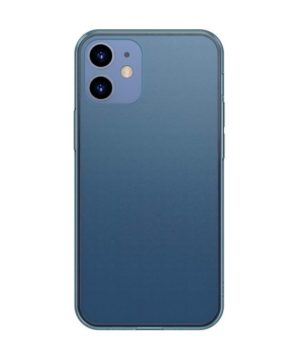 Sklenený obal pre iPhone 12 / 12 PRO v matnej modrej farbe