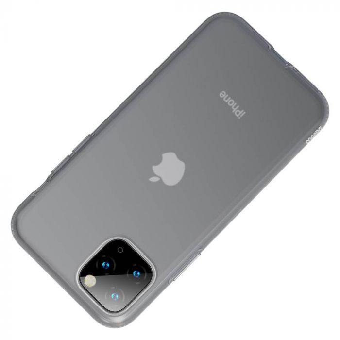 Luxusné ochranné puzdro pre iPhone 11 Pro MAX Jelly Liquid Silica Gel v transparentnej čiernej farbe – Obrázok 3