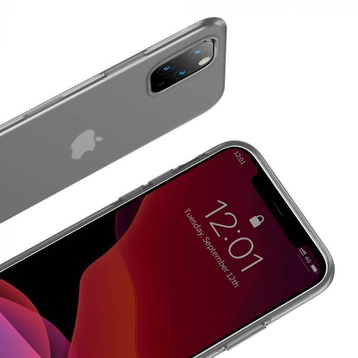 Luxusné ochranné puzdro pre iPhone 11 Pro MAX Jelly Liquid Silica Gel v transparentnej čiernej farbe – Obrázok 2