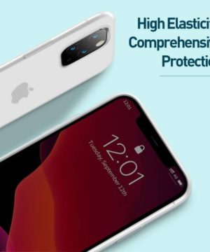 Luxusné ochranné puzdro pre iPhone 11 Pro MAX Jelly Liquid Silica Gel v transparentnej bielej farbe – Obrázok 8