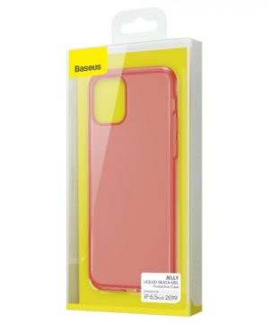 Luxusné ochranné puzdro pre iPhone 11 Pro MAX Jelly Liquid Silica Gel v transparentnej červenej farbe – Obrázok 3