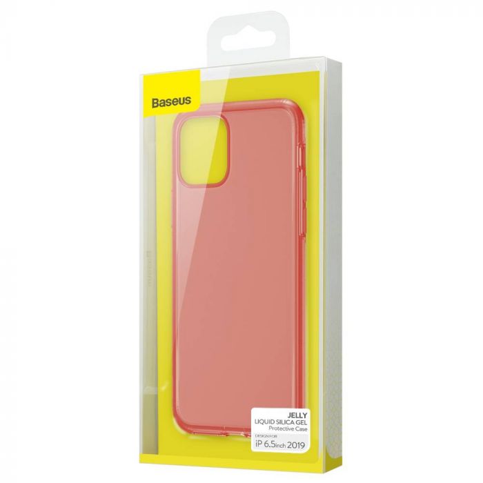 Luxusné ochranné puzdro pre iPhone 11 Pro MAX Jelly Liquid Silica Gel v transparentnej červenej farbe – Obrázok 3