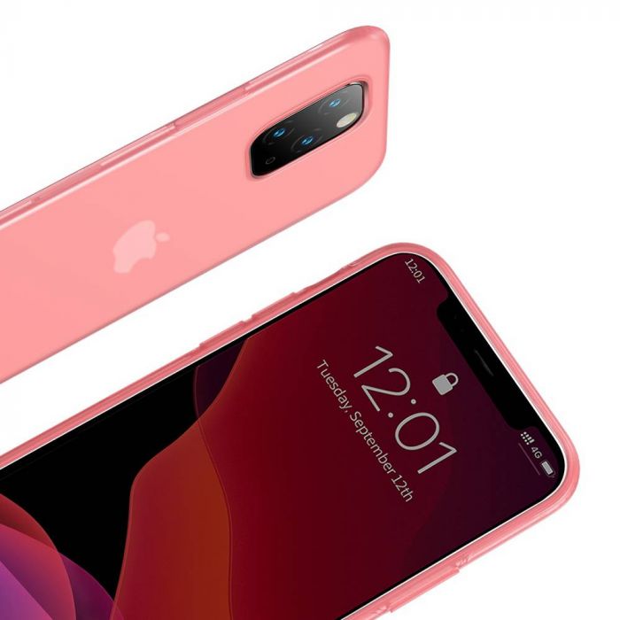 Luxusné ochranné puzdro pre iPhone 11 Pro MAX Jelly Liquid Silica Gel v transparentnej červenej farbe – Obrázok 2