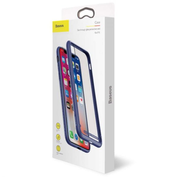 Luxusný sklenený obal pre iPhone X v modrej farbe - Image 12