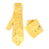 Luxusná hodvábna kravata a vreckovka v zlatej farbe, Slovenská výroba - Včelí úľ