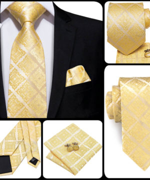 Kravatová sada s luxusným zlatým vzorom