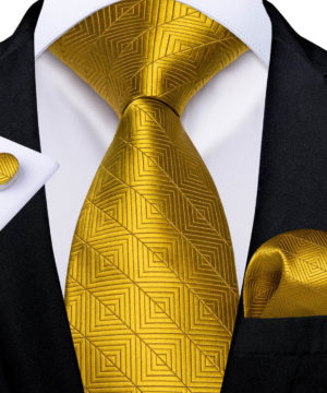 Luxusný zlatý kravatový set s moderným dizajnom