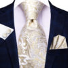 Štýlová kravatová sada so zlato-bielymi ornamentami