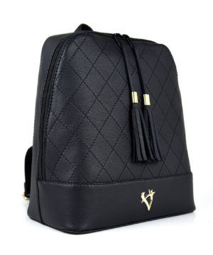 Luxusný dámsky kožený ruksak z prírodnej kože v čiernej farbe