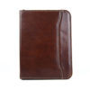 Luxusný kožený pracovný diár na zips v tmavo hnedej farbe