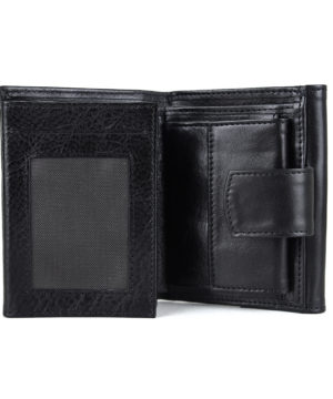 Luxusná kožená unisex peňaženka č.8287 v čiernej farbe